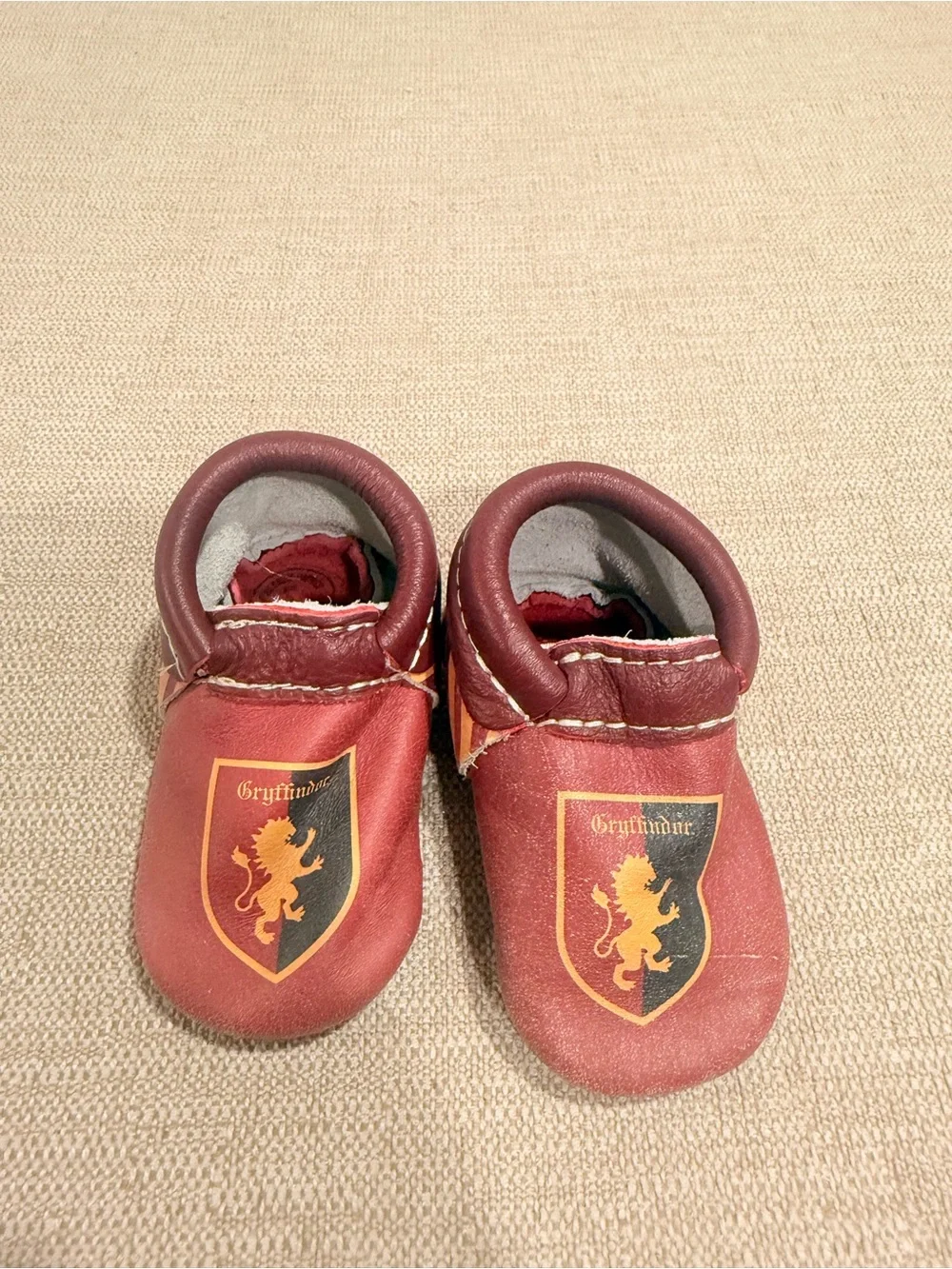 Freshly Picked Burgundy and Yellow Gryffindor-Themed Moccasins